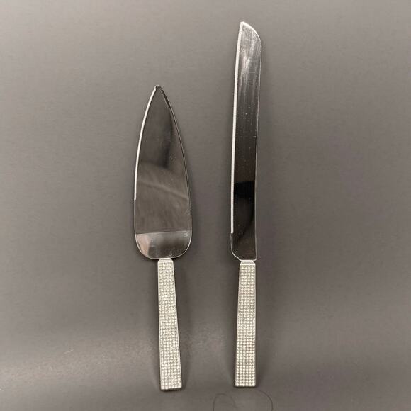 Stainless Steel Knife Cake Set With Crystal Handles - Picture 1 of 9